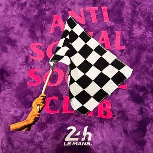 ASSC X 24 HOURS OF LE MANS Chequered Flag Tie-Dye Hoodie - Purple XS